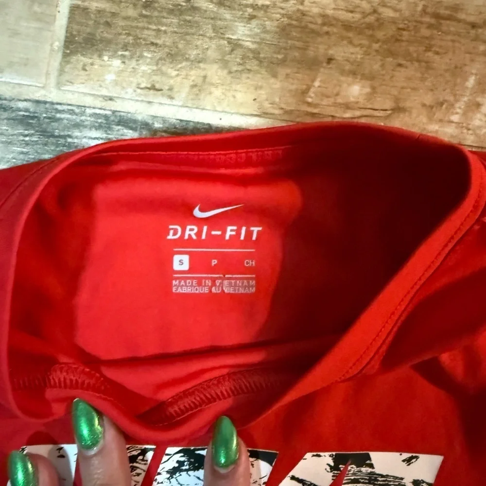 Nike Kids Long Sleeve Red Tee with Logo